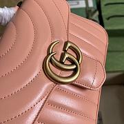 Gucci GG Marmont Matelassé Mini Top Handle Bag Peach 20x14x8cm - 3