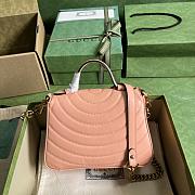 Gucci GG Marmont Matelassé Mini Top Handle Bag Peach 20x14x8cm - 2