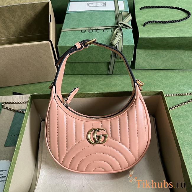 Gucci GG Marmont Matelassé Mini Bag Peach 21.5x11x5cm - 1