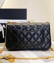 Chanel Flap Bag CF Camellia Lambskin Black Gold 20cm - 6