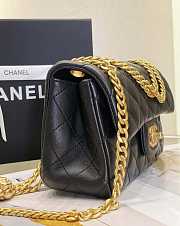 Chanel Flap Bag CF Camellia Lambskin Black Gold 20cm - 5