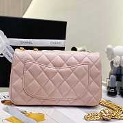 Chanel Flap Bag CF Camellia Lambskin Pink Gold 20cm - 6