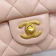 Chanel Flap Bag CF Camellia Lambskin Pink Gold 20cm - 2