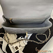 Chanel Top Handle Flap Bag Grey Light Gold 20x12x6cm - 6