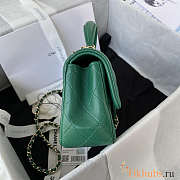 Chanel Top Handle Flap Bag Green 20x12x6cm - 5