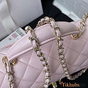 Chanel Top Handle Flap Bag Pink 20x12x6cm - 4