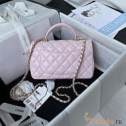 Chanel Top Handle Flap Bag Pink 20x12x6cm - 2