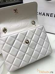 Chanel Trendy Handle Bag lambskin White Light Gold 25cm - 3