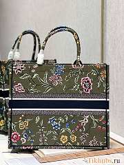 Dior Large Book Tote Green Multicolor Petites Fleurs 42 x 35 x 18.5 cm - 4