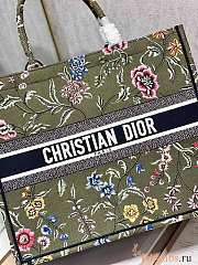 Dior Large Book Tote Green Multicolor Petites Fleurs 42 x 35 x 18.5 cm - 2