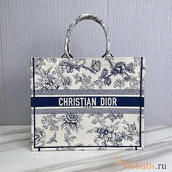 Dior Large Book Tote Blue White 41.5cm