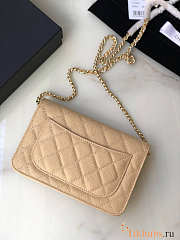 Chanel Chain Wallet Caviar Beige Gold 19x12x13cm - 2