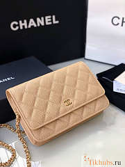 Chanel Chain Wallet Caviar Beige Gold 19x12x13cm - 4