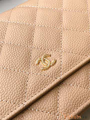 Chanel Chain Wallet Caviar Beige Gold 19x12x13cm - 5