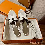 Hermes White Sandals Heel - 3