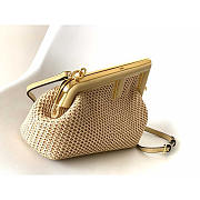 Fendi First Small Beige Raffia Macrame Bag 26x18x9.5cm - 4