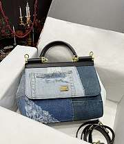 DG Medium Sicily Bag In Patchwork Denim 26x21x12cm - 1