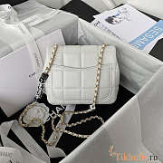 Chanel Monaco Mini Square Flap Bag White Lambskin 16.5x13.x8cm - 4