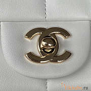 Chanel Monaco Mini Square Flap Bag White Lambskin 16.5x13.x8cm - 2