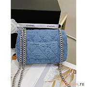 Chanel Mini Flap Bag Denim & Silver-Tone Metal Blue 19cm - 3