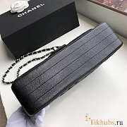 Chanel Medium Flap Bag Chevron Black Caviar Silver 25cm - 4