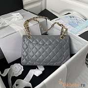 Chanel Flap Bag Lambskin Gray Gold 23cm - 6