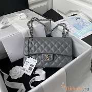 Chanel Flap Bag Lambskin Gray Silver 23cm - 1