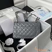 Chanel Flap Bag Lambskin Gray Silver 23cm - 6