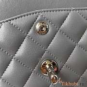 Chanel Flap Bag Lambskin Gray Silver 23cm - 3