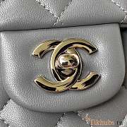 Chanel Flap Bag Lambskin Gray Silver 23cm - 2