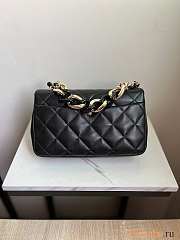 Chanel Flap Bag Lambskin Gold Black 16 × 24 × 6 cm - 6