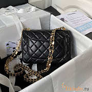 Chanel Small Flap Bag Black Gold Lambskin 20.5x17x6.5cm - 4