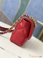 Chanel 19 Flap Bag Red Gold Lambskin 26cm - 6