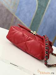 Chanel 19 Flap Bag Red Gold Lambskin 26cm - 5