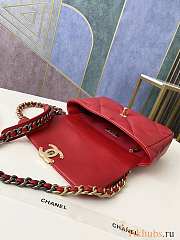 Chanel 19 Flap Bag Red Gold Lambskin 26cm - 3