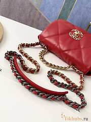 Chanel 19 Flap Bag Red Gold Lambskin 26cm - 2