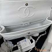 Chanel Medium Flap Bag White Caviar Siver Hardware 25cm - 4