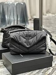 YSL Puffer Messenger Bag Nylon Black 34×27×12cm - 1