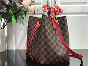 Louis Vuitton LV Neonoe MM Bag Damier Ebene Red 26 x 26 x 17.5 cm - 6