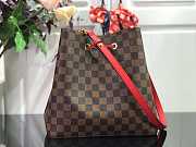 Louis Vuitton LV Neonoe MM Bag Damier Ebene Red 26 x 26 x 17.5 cm - 4