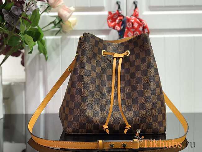 Louis Vuitton LV Neonoe MM Bag Damier Ebene Safran Yellow 26 x 26 x 17.5 cm - 1