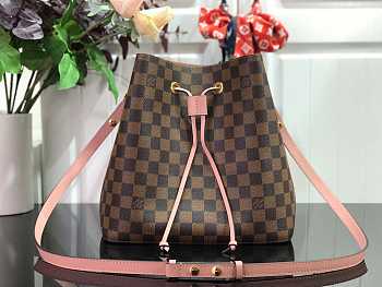 Louis Vuitton LV Neonoe MM Bag Damier Ebene Pink 26 x 26 x 17.5 cm