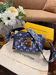 LV Petite Malle Denim Bag Blue M59717 20 x 12.5 x 5cm - 1