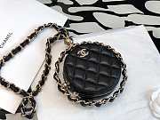 Chanel Small Round Bag Lambskin Black Gold 11×11×4cm - 1