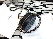 Chanel Small Round Bag Lambskin Black Gold 11×11×4cm - 4