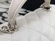 Chanel Mini Flap Bag Caviar Top Handle White Silver 20x13x9cm - 2