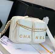 Chanel Camera Case Bag White 20.5x14.5x9cm - 6