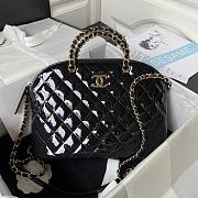 Chanel Small Shopping Bag Patent Gold Metal Black 20.5 × 28.5 × 7 cm - 1