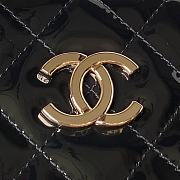 Chanel Small Shopping Bag Patent Gold Metal Black 20.5 × 28.5 × 7 cm - 5