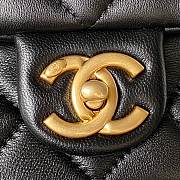 Chanel Flap Bag Coin Black Lambskin Gold 23.5x15x8cm - 4